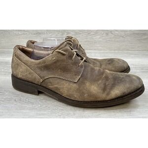 Clarks Men's Oxford Brown Leather Distressed Lace UP Casual Comfort Shoes